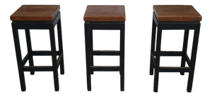 Oak Construction Stools, 1960s, Set of 3
