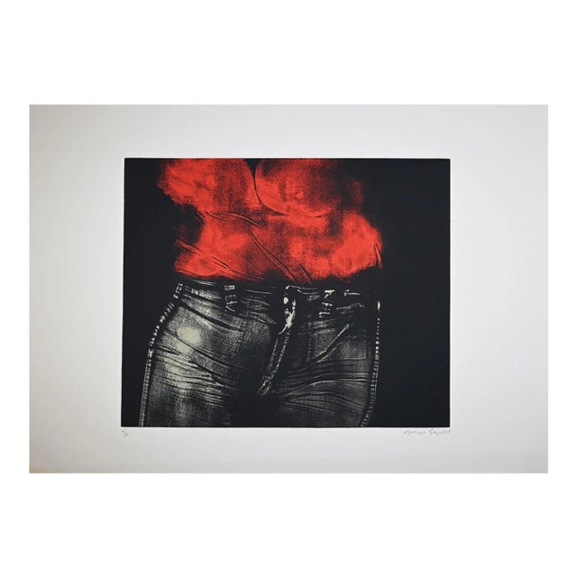 George Segal - Girl In Bright Red Shirt - Etching - 1976 For Sale