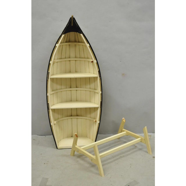 Vintage Style Dory Row Boat Nautical Bookshelf / Table by Authentic Models For Sale - Image 11 of 18