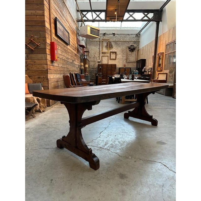 Antique Oak Farm Table For Sale - Image 12 of 12