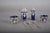 Antique Louis XVI Style Silver and Cobalt Blue Glass Condiment and Cruet Set with Spoons, 1990s, Set of 7 For Sale - Image 10 of 16