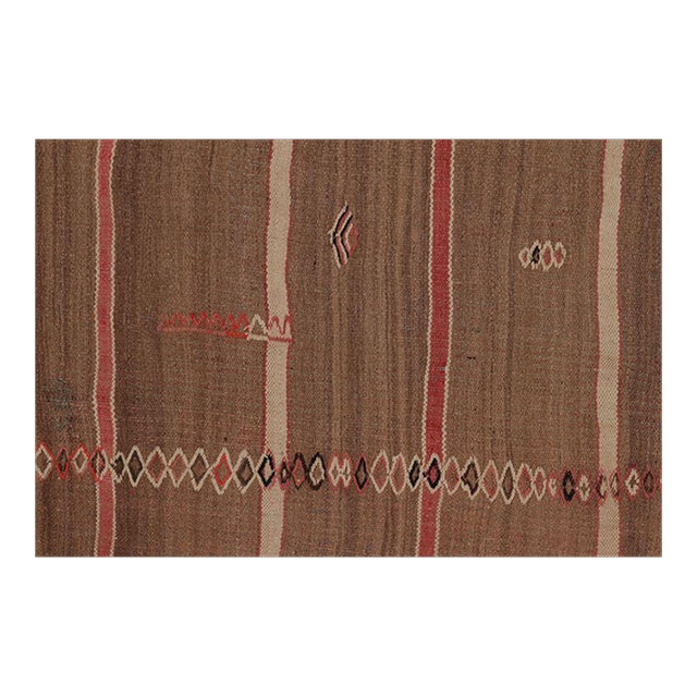 Vintage Moroccan Runner With Tribal Designs & Multicolor Stripes - Rug & Kilim For Sale