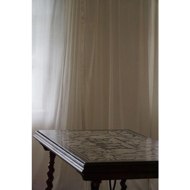 Antique Italian Center / Desk Table in Walnut & Marble, Naples, 19th Century For Sale - Image 9 of 18