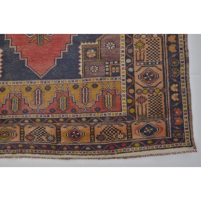 Turkish Mid 20th Century Bohemian Turkish Floor Carpet For Sale - Image 3 of 10