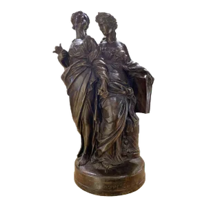 Allegorical Bronze of Music and Poetry After Guillaume Coustou II
