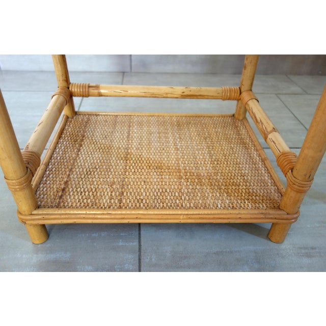 Bedside Tables in Woven Wicker and Bamboo, 1970s, Set of 2 For Sale - Image 12 of 16