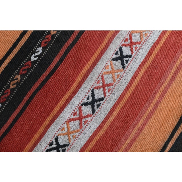 1970s Vintage Handmade Wool Cotton Kilim Runner Rug For Sale - Image 4 of 10
