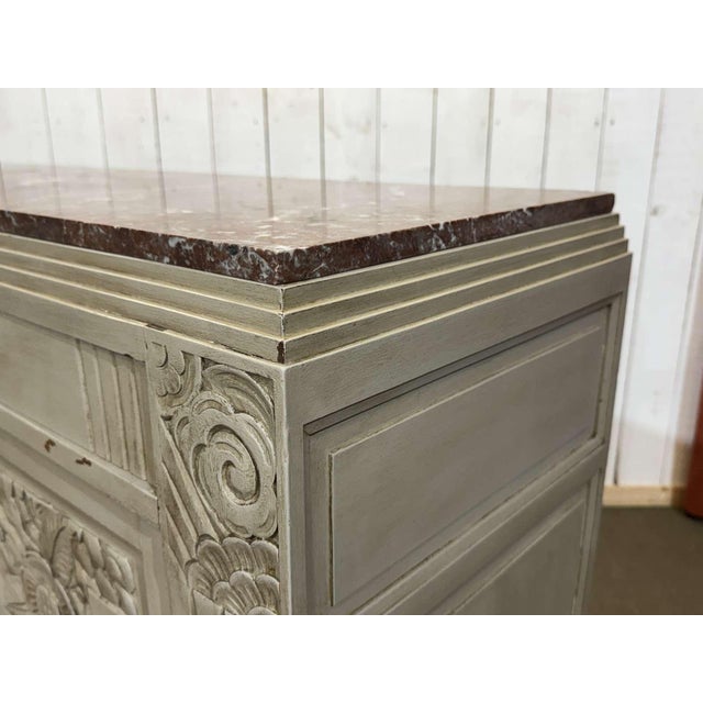 Art Deco Sideboard in Walnut, Oak and Marble Top For Sale - Image 17 of 18