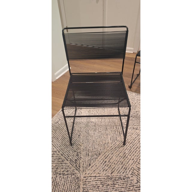 Mid-Century Modern Vintage Fly Line Spaghetti Chair Set of 6 For Sale - Image 3 of 9