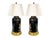 This elegant pair of English lamps was made in the late 19th century from antique black-painted tole canisters, each...