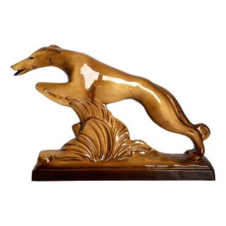 Mid-19th Century Art Deco of Russian Greyhound Signed by St. Radegonde For Sale
