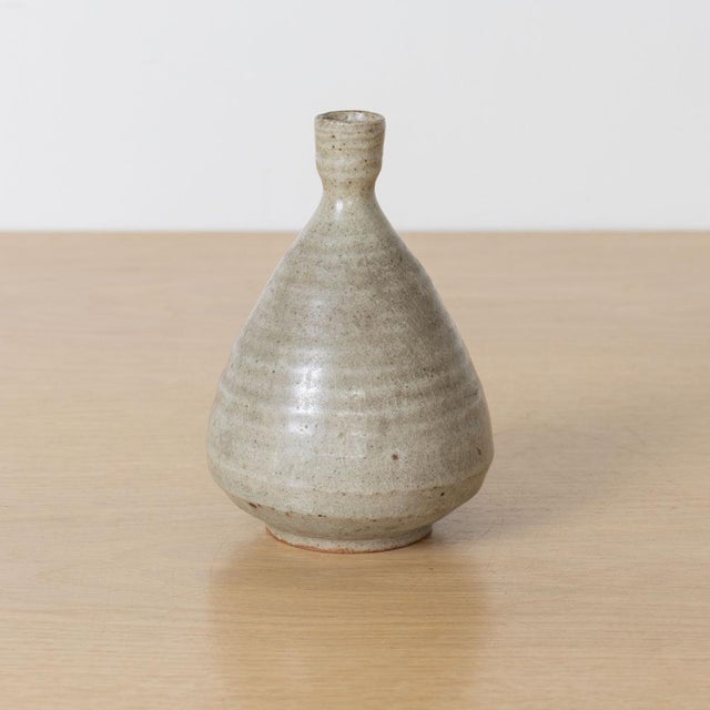 Ceramic Vintage Japanese Minimalist Stoneware Vessel For Sale - Image 7 of 9