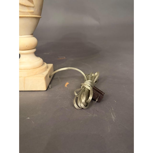 19th Century French Hand-Carved Marble Table Lamp With Floral & Grape Vine Motifs For Sale - Image 16 of 16