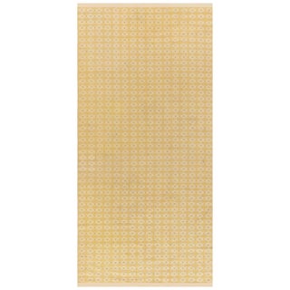 Doris Leslie Blau Midcentury Swedish Yellow Double Sided Fragment Rug For Sale