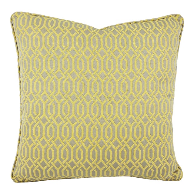 Pindler Lea in Maize With Self-Welt Lumbar Pillow Cover For Sale