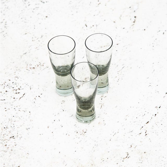 Holmegaard 1960s Mid Century Modern Glass Shot Glasses Per Lutkin Holmegaard Smoked Glasses - Set of 3 For Sale - Image 4 of 9