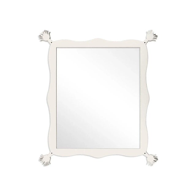 Contemporary Fleur Home Carnival Iko Iko Rectangle Mirror in White Dove, 51x63 For Sale - Image 3 of 3