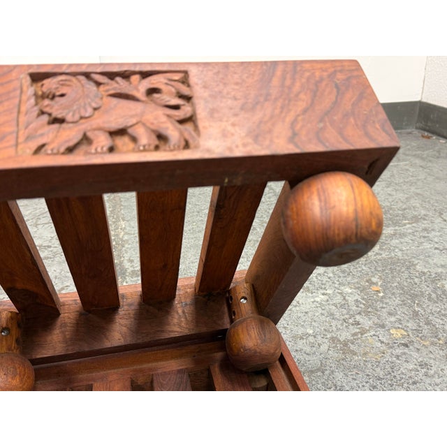 Vintage Carved Wood Slatted Platform Stands, Set of Four For Sale - Image 12 of 12
