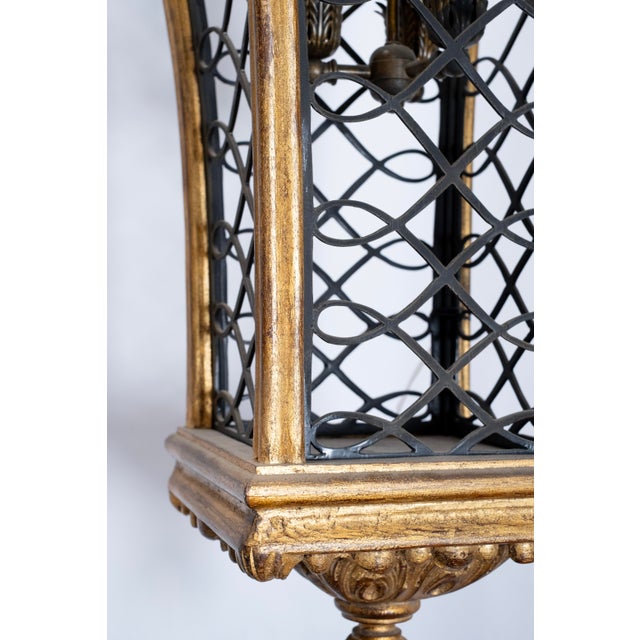 Late 20th Century Large Giltwood Lantern For Sale In San Diego - Image 6 of 10