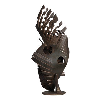 CH, Abstract Constructivist Iron Sculpture, 1960s, Iron For Sale