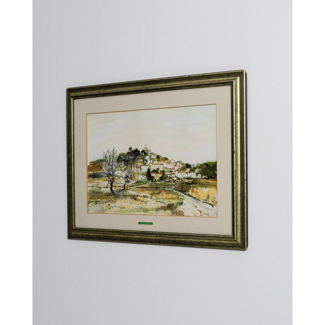 1930s France Green Wood Painting For Sale - Image 13 of 15