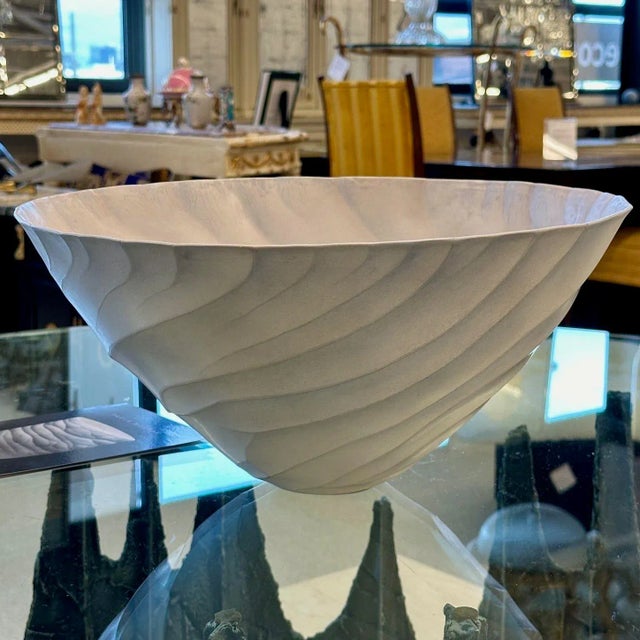 Early 21st Century Contemporary Porcelain Bowl / Vessel by Ceramic Artist, Paula Murray, Light Blue For Sale - Image 5 of 9