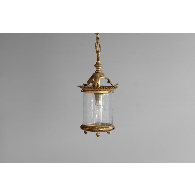 Gold Small Antique Cut Glass Lantern, 1900 For Sale - Image 8 of 8