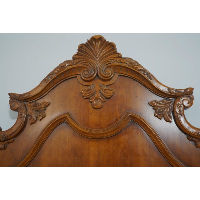 Century Country French Queen Size Cherry Bed For Sale - Image 12 of 18