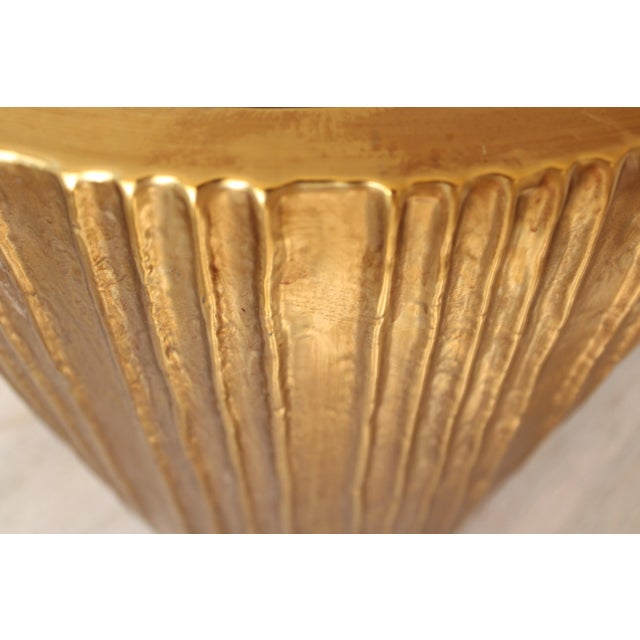 Contemporary Ext Lrg. Contemporary Table Vase, Metallic Gold Foil Leaf For Sale - Image 3 of 4