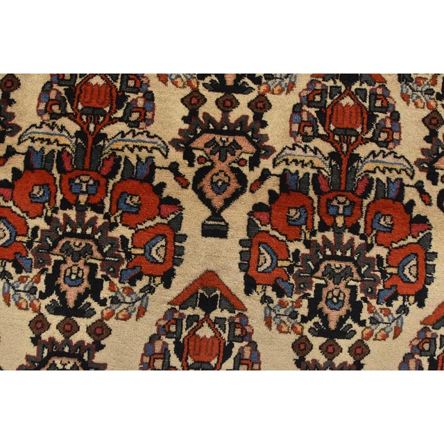 Ivory Shahre Babak Rug 3’2” X 4′ Ivory Wool Vintage Traditional Hand-Knotted Carpet For Sale - Image 8 of 12