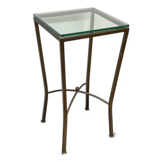 Contemporary Burnished Steel Side Table For Sale