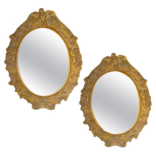 Mirrors in Gilt Resin, 20th Century, Set of 2 For Sale - Image 16 of 16