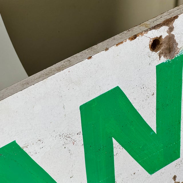 Green Large Vintage Double Sided "Restaurant" Wooden Sign in Green Font For Sale - Image 8 of 8