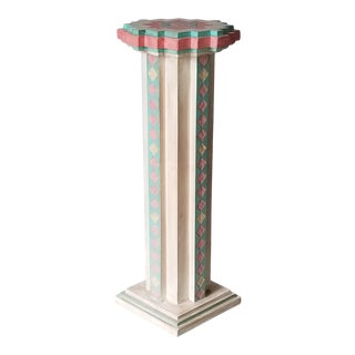 1980s Sculptural Postmodern Style Geometric Pedestal. For Sale
