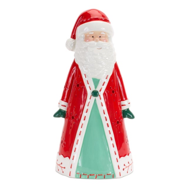 Ceramic Santa Tea Light Holder 10.25"H For Sale