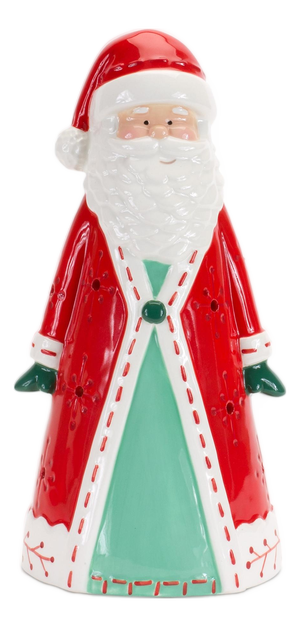 Ceramic Santa Tea Light Holder 10.25"H