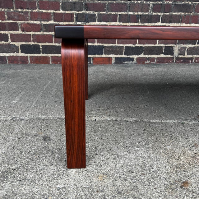 Large Mid-Century Modern Rosewood Coffee Table by Westnofa Bentwood Legs For Sale - Image 11 of 12