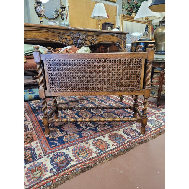 1930s Antique Jacobean Cane and Barly Twist Planter For Sale - Image 5 of 8