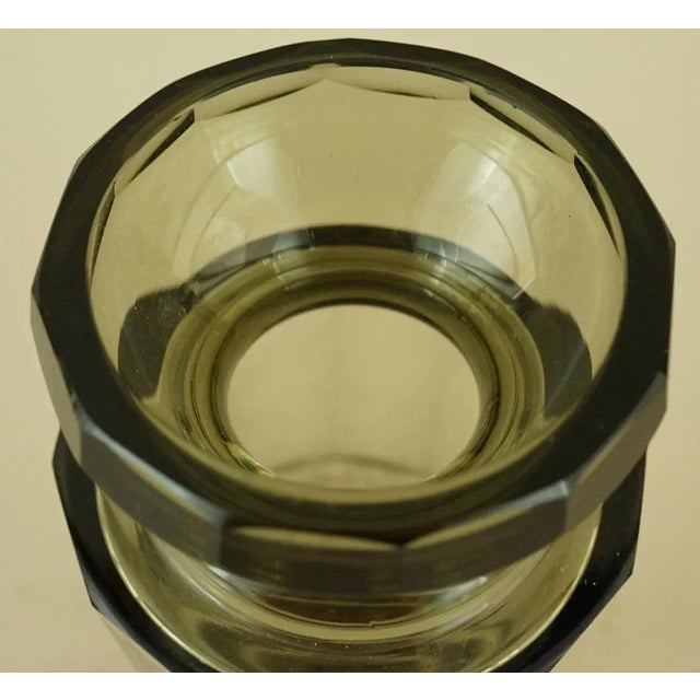 20th Century Art Nouveau Crystal Vase with 800 Silver Base attributed to the Val Saint Lambert Manufacture, Belgium, 1940s For Sale - Image 15 of 18