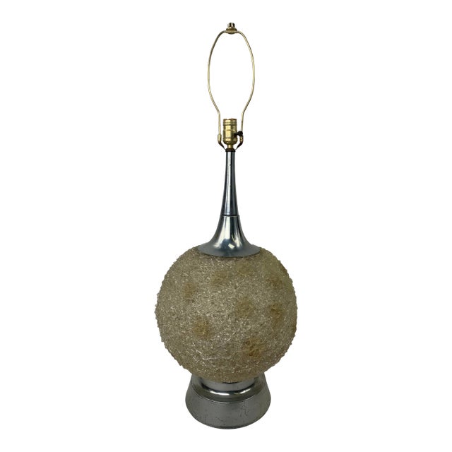 1960s Large Mid-Century Spaghetti & Stainless Table Lamp For Sale