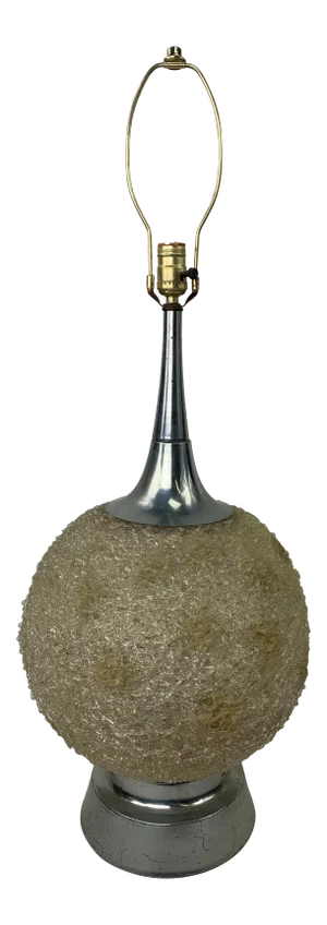 1960s Large Mid-Century Spaghetti & Stainless Table Lamp