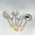 Oneida Cube Golden Damask Rose 59-Piece Set (Service for 10 + 8 Hostess PCS + Wooden Chest) Vintage Stainless Steel With Gold Accent For Sale - Image 11 of 18