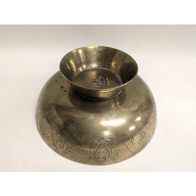 Large Chinese Brass Bowl For Sale In Raleigh - Image 6 of 11