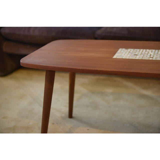 Wood Scandinavian Mosaic Coffee Table, 1960s For Sale - Image 7 of 13