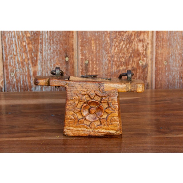 Brown Antique Chameli Carved Tea Caddy For Sale - Image 8 of 8
