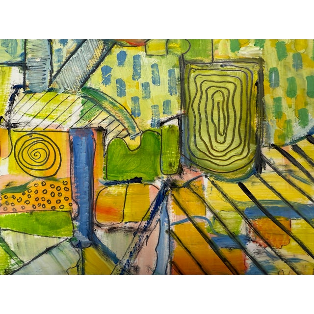 Paper Late 20th Century, Untitled, Abstract Impressionism, Vibrant Abstract Composition, Acrylic on Fine Art Paper, Stanley J. Krupa For Sale - Image 7 of 10