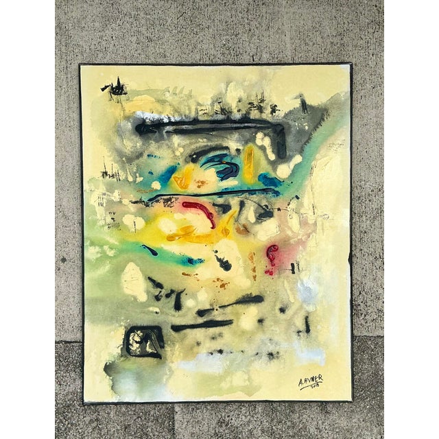 Vintage Original Oil Portrait on Canvas For Sale In West Palm - Image 6 of 12