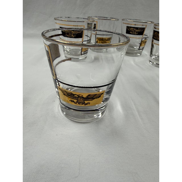 Mid-Century Modern 1960s Golden Eagle Low Ball Glasses Set of 6 For Sale - Image 3 of 8
