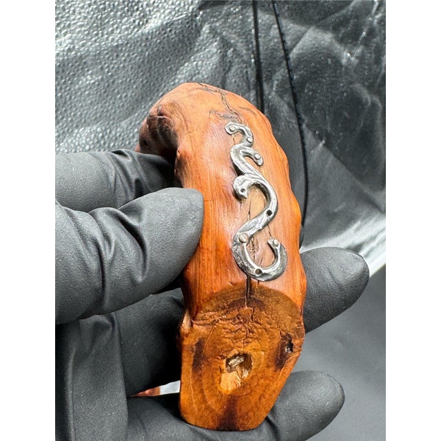 Antique Victorian Brussel Sprout Stalk Walking Stick, Sterling Silver Adornment For Sale - Image 14 of 17