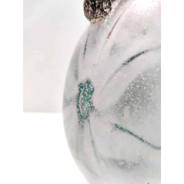 Postmodern Pink, Green and White Hand-Blown Scavo Glass Vase, Murano, Italy, 1970s For Sale - Image 6 of 12